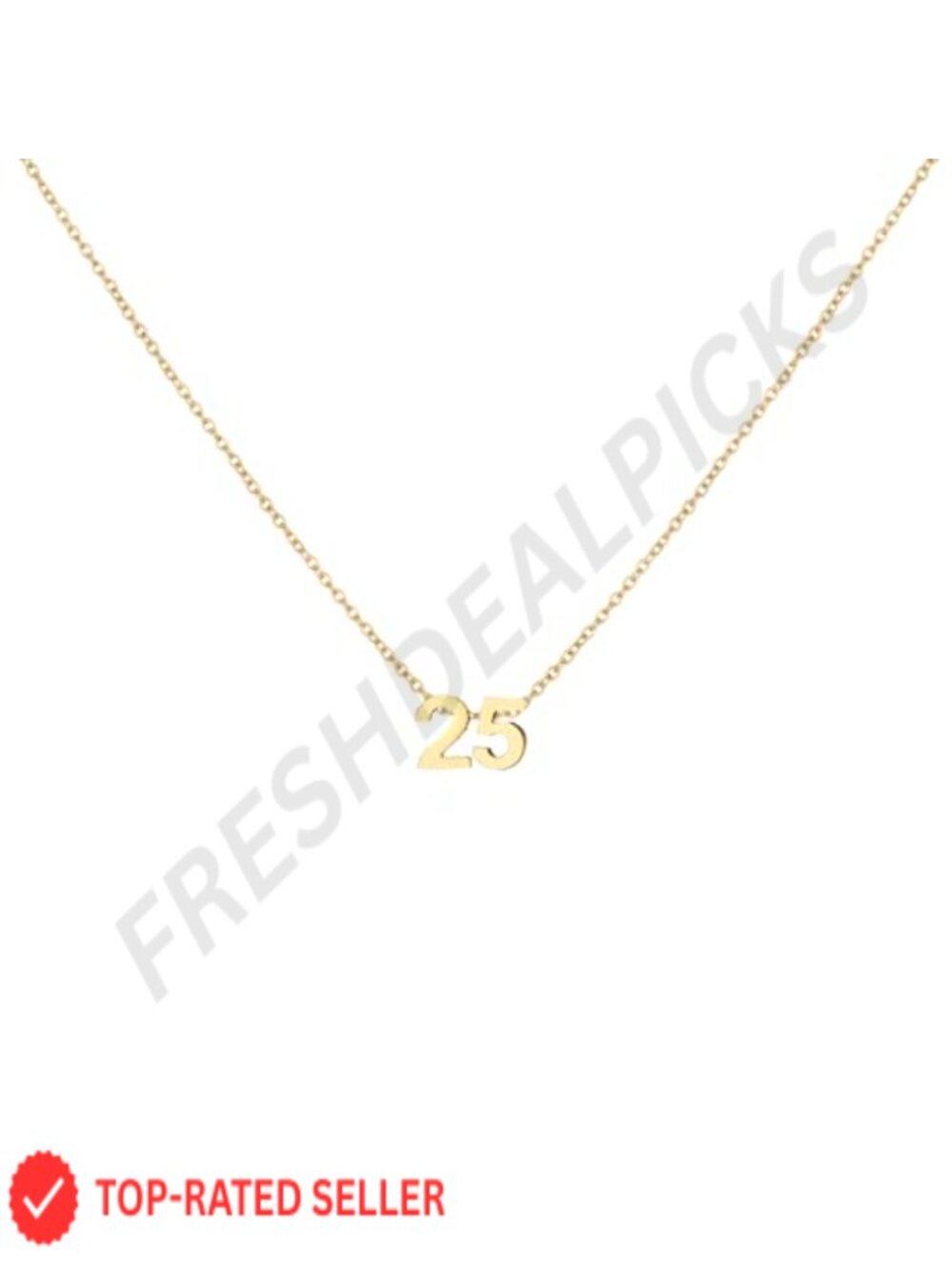 18K Gold Plated Number Pendant Necklace Stainless Steel Dainty Charm Birthday